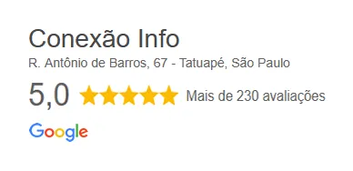 Assistência técnica de informática 5 estrelas de acordo com o Google